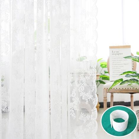 INS – rideaux transparents en dentelle franaise pastorale, en Tulle blanc, pour salon, fenêtre de chambre à coucher, décoration de la maison,Lace Curtain,XL 150x250cm