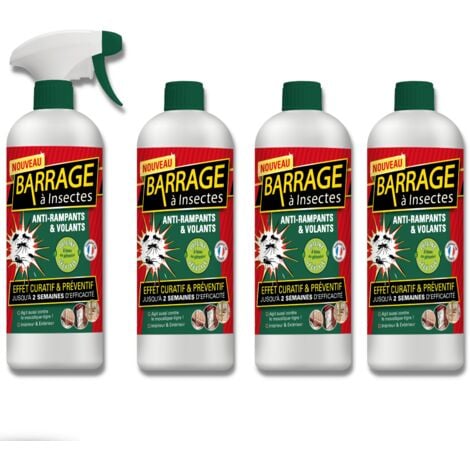 Insect barriers set of 4 - VENTEO - Anti-nuisance/Preventive effect - Acts indoors/outdoors - All surfaces - Geraniol base - Immediate effectiveness - 1L