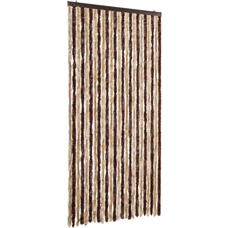 Vidaxl - Fly Curtain Beige And Light Brown 100x200 Cm Chenille
