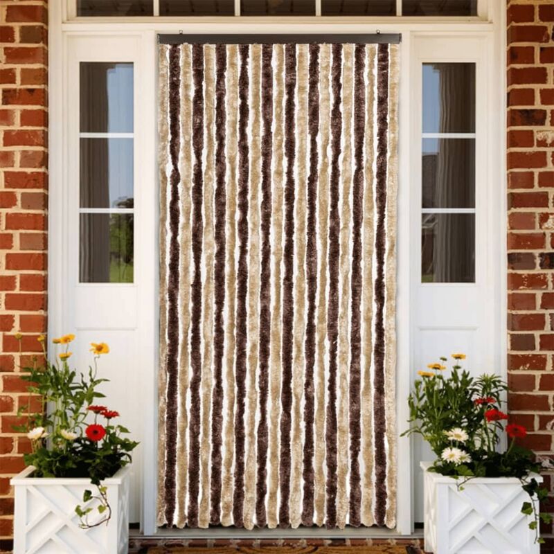 Vidaxl - Insect Curtain Beige And Light Brown 90x200 Cm Chenille