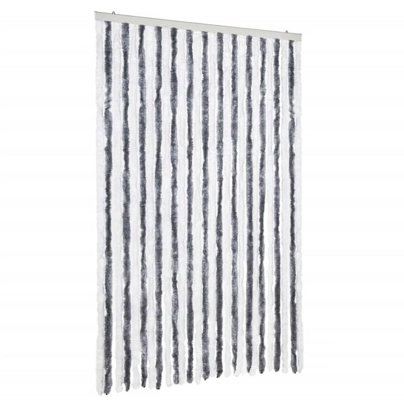 Vidaxl - Insect Curtain Grey And White 118x220 Cm Chenille