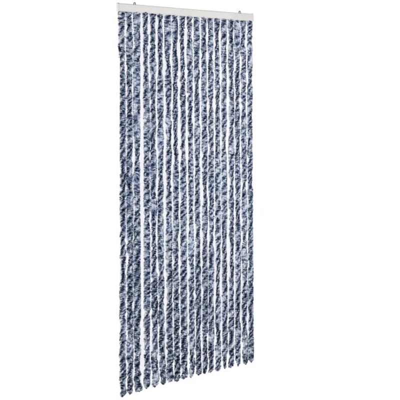 Vidaxl - Insect Curtain Blue And White 56x200 Cm Chenille