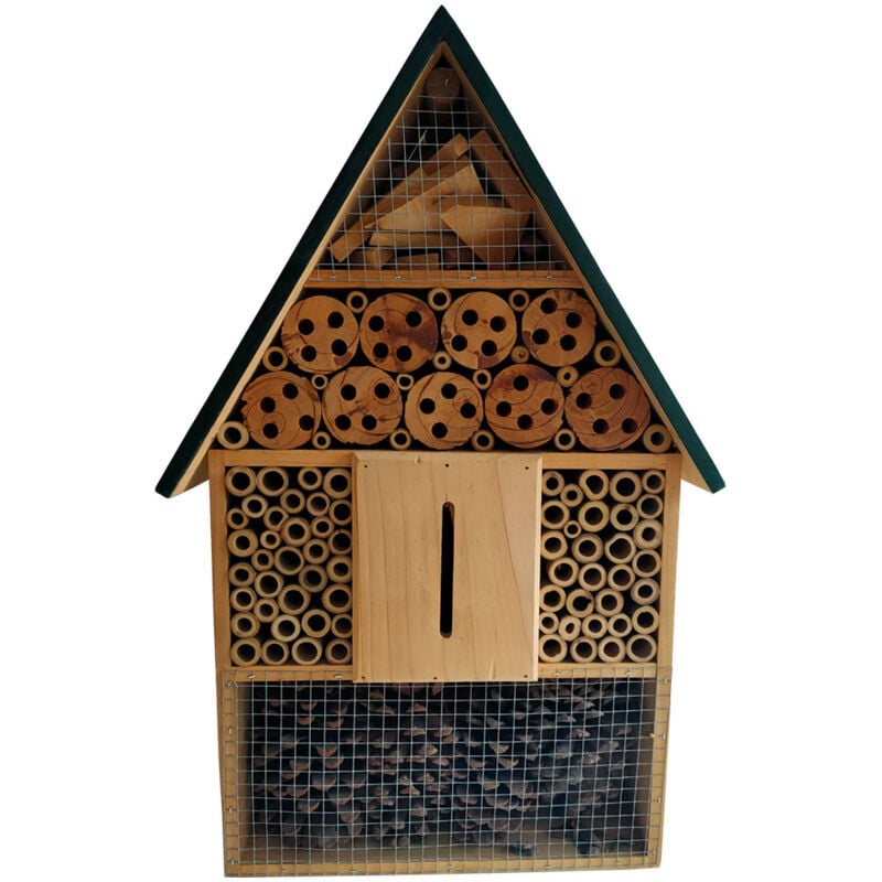 Maison pour insectes Hôtel Marien Coléoptères Abeilles Nid en bois Pin 55 cm