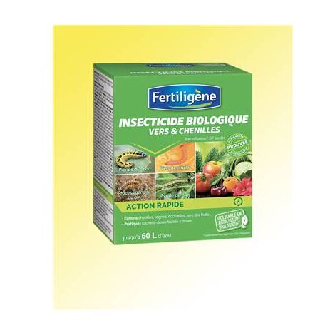 Insecticide biologique contre vers et chenilles – 30 g (12 sachets de 2,5 g) – Bacillus thuringiensis pour agriculture biologique – Fabre Graines