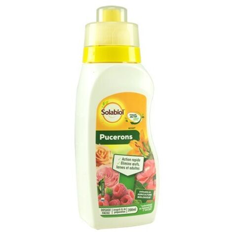 Insecticide Concentré Pucerons Bidon avec bouchon doseur 200 ML Solabiol | Double action : élimine et protège