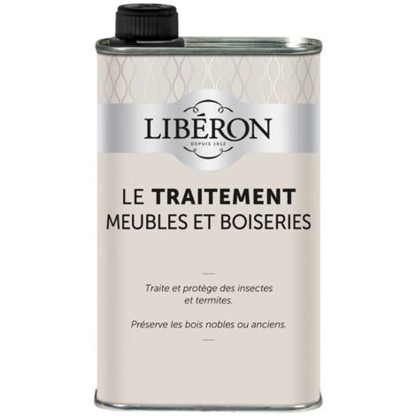 Insecticide traitement bois 500ml – Efficace contre insectes xylophages – Incolore et non gras – Pour meubles et boiseries – Liberon