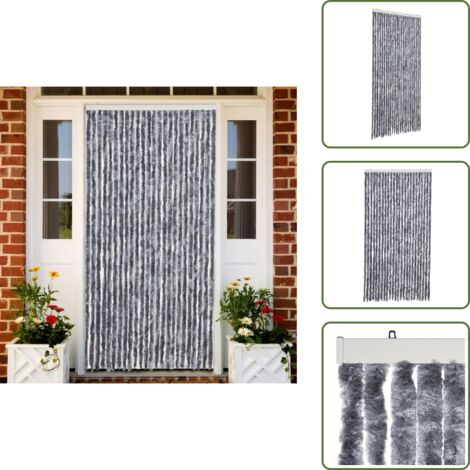 Insectos - vidaXL Cortina antimoscas chenilla plateado 100x230 cm - Privacidad