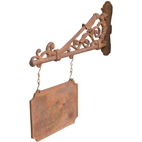 Insegna a parete in fusione di ghisa finitura ruggine naturale L70xPR12xH85 cm