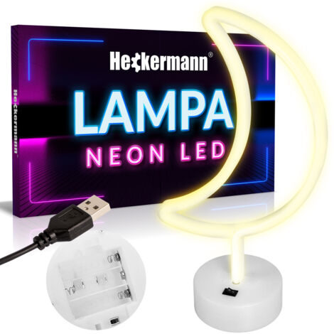 Insegna al neon a LED Heckermann a mezza luna