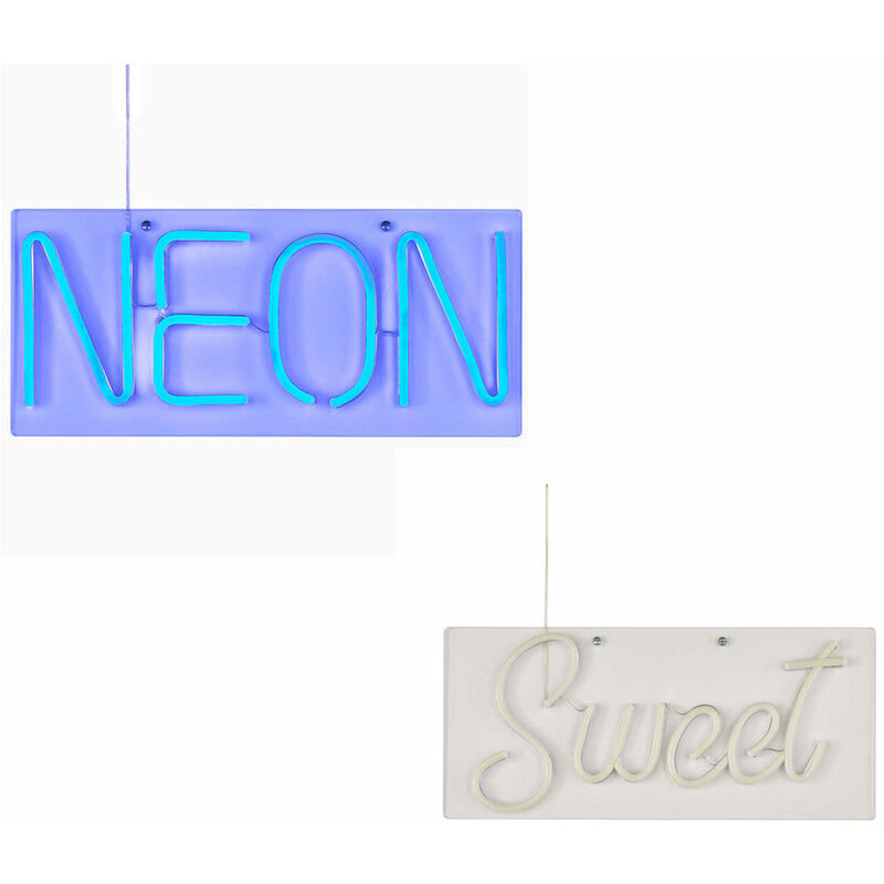 Image of Etc-shop - Insegna al neon led insegna al neon da parete scritta illuminazione sala giochi, luce al neon cavo usb in rosa blu, led, LxA 45 x 20 cm,