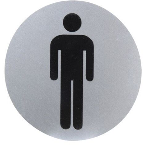 Insegna Bagno Uomo in Alluminio Ø12 cm.