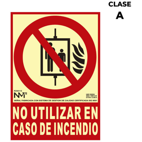 Insegna Normaluz No utilizar en caso de incendio PVC