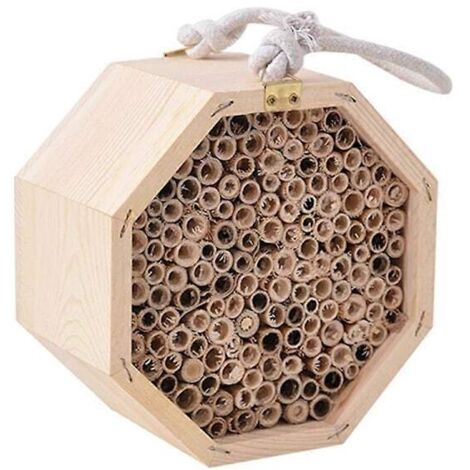 Insektenhotel aus Holz, geeignet für Bienen und andere Insekten, aus natürlichem und ökologischem Holz, einfach zu montieren.