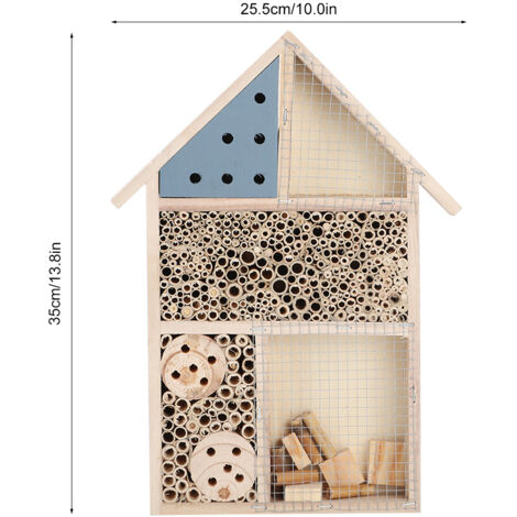 Insektenhotel – Bienen- und Insektenhotel aus Ahornholz – Unterschlupf und Gartendekoration – Nistkasten 35 x 25,5 x 3,6 cm – 1 Stück