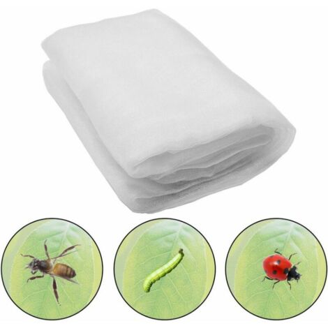 Insektennetz, 60 Maschen 6 x 2,5 m Insektenschutznetz, Insektenschutznetz für Pflanzen, Gartennetz Moskitonetz, Gartenschutznetz zum Schutz von Pflanzen und Früchten