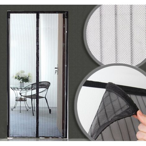 Insektenschutz Magnetvorhang zum Kleben mit Klettband B 1300 mm x H 2150 mm - Schwarz