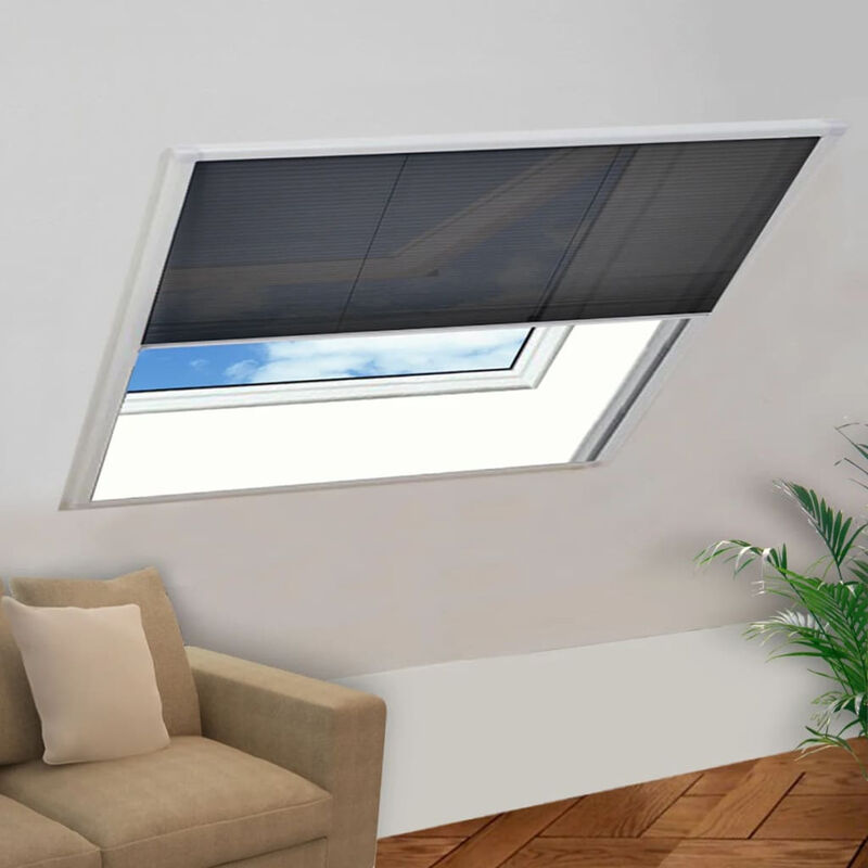 Insektenschutz-Plissee für Fenster Aluminium 120x120 cm