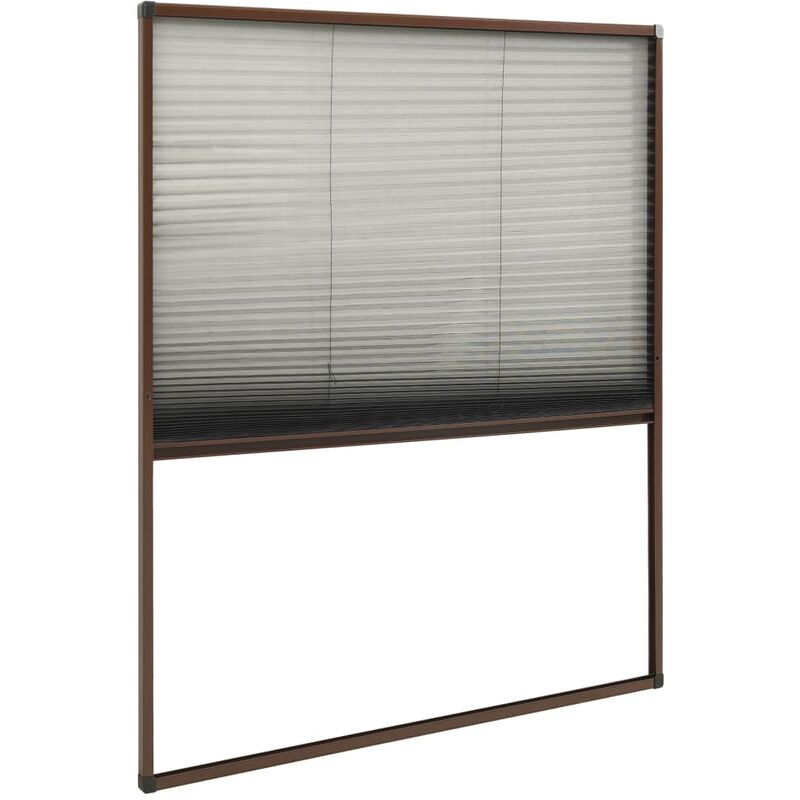Insektenschutz-Plissee für Fenster Aluminium Braun 120x160 cm