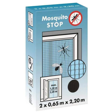 Insektenschutzgitter für Türen, "STOP" grau, 2 Lamellen 0,65m x 2,20m