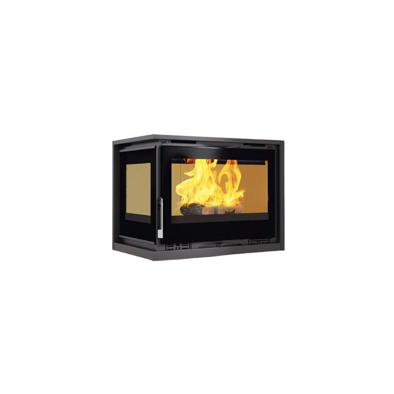 Fm Biomasa - Insert à bois 2 faces ventilé - firematic Jenn-I 12.8 kW Foyer en vermiculite - Porte fonte - sans vitre sérigraphiée