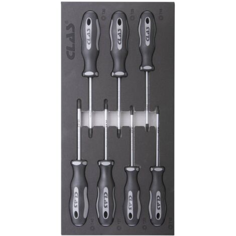 Insert 7 tournevis torx T10-40 SVCM et poignée bi-matière PP+TPV - OS 1100 - CLAS Equipements