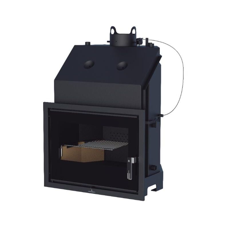 Insert à bois chauffage central Bronpi Tecno-Hydro Bronpi 21 kW Porte fonte - avec vitre sérigraphiée noire - Sans kit