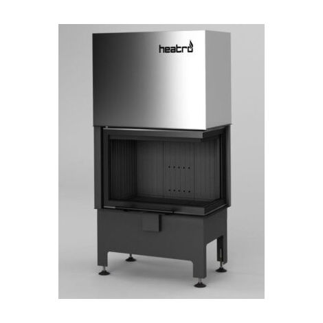 Insert à bois d'angle Heatro 55L/PH noir- 71cm - Droit