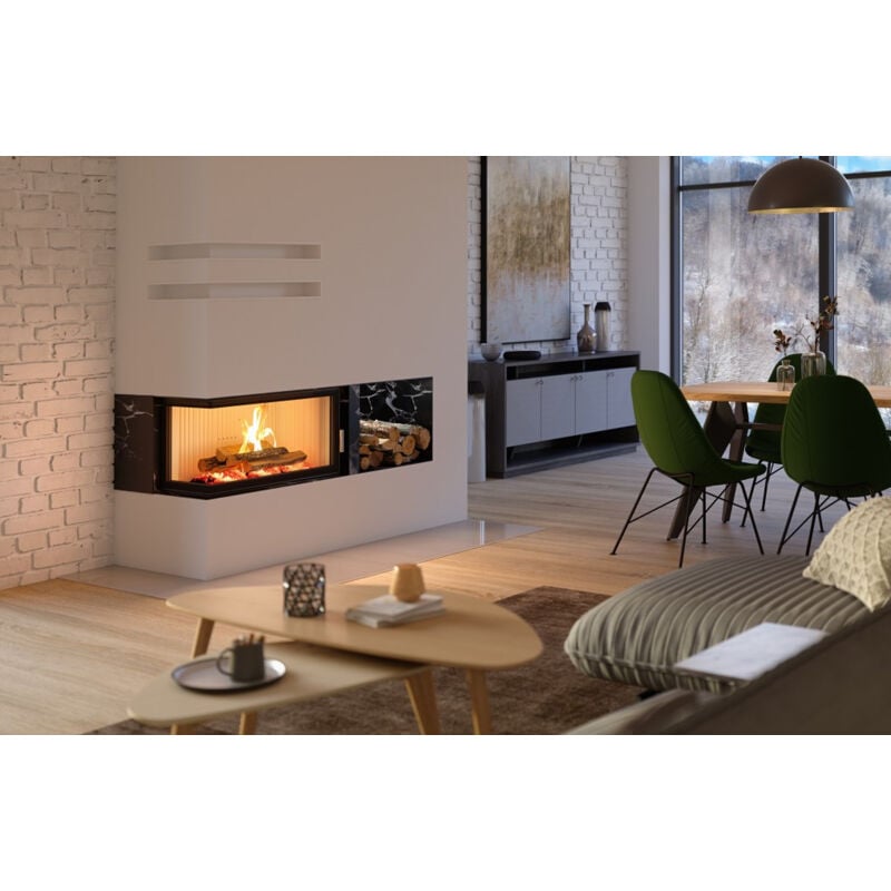 Insert à bois d'angle Heatro 81L/P- 92cm - Gauche