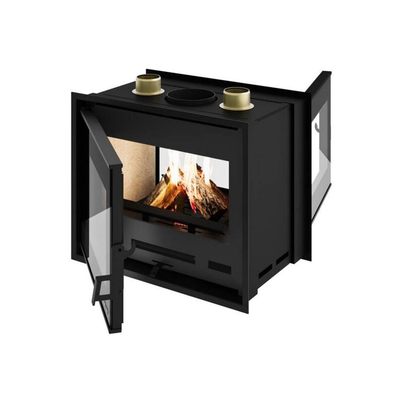 Insert à bois double face avec option prise d'air Eva Calor Diego 11 kW Sans kit air - Sans socle - Sans kit