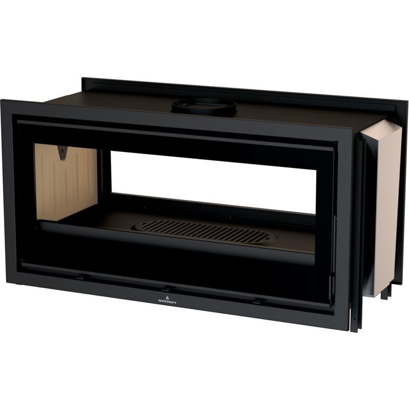 Insert à bois double face canalisable raccordable Bronpi Cairo 110D 16 kW Foyer en vermiculite - Sans kit ventilation