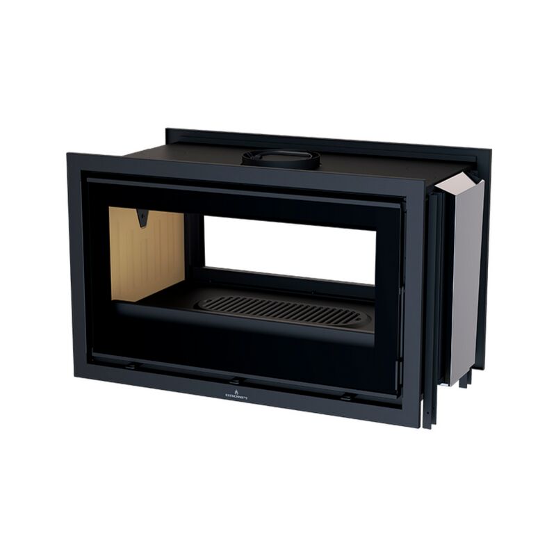 Insert à bois double face canalisable raccordable Bronpi Cairo 90D 14 kW Avec kit ventilation - Foyer en céramique