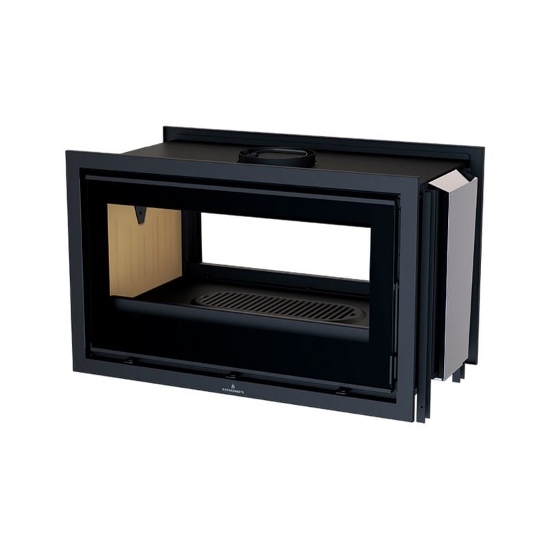 Insert à bois double face canalisable raccordable Bronpi Cairo 90D 14 kW Foyer en vermiculite - Avec kit ventilation