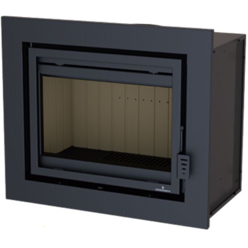 Bronpi - Insert à bois ventilé canalisable Florida 14 kW Porte fonte - sans vitre sérigraphiée noire