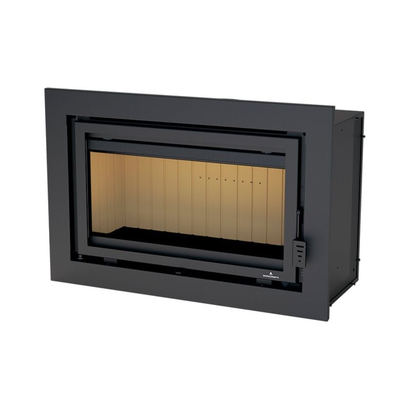 Bronpi - Insert à bois ventilé canalisable Florida p 14 kW Porte fonte - sans vitre sérigraphiée