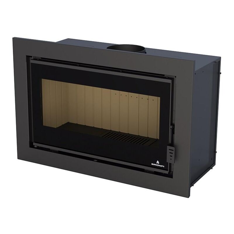 Bronpi - Insert à bois ventilé canalisable Florida p 14 kW Porte fonte - avec vitre sérigraphiée