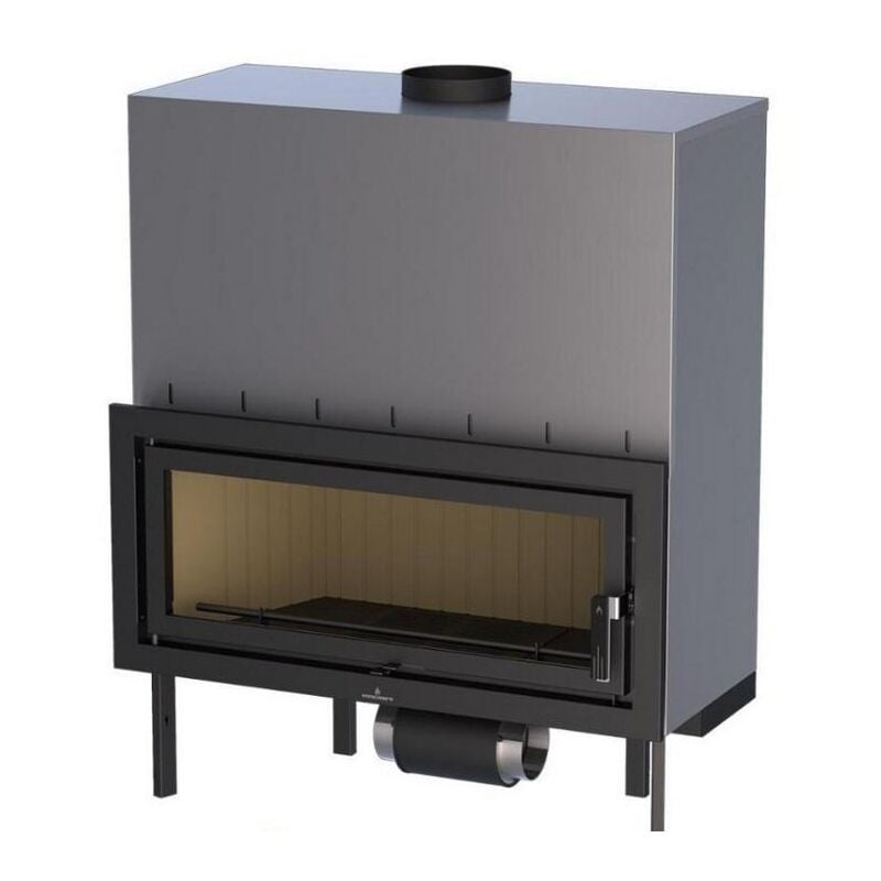 Bronpi - Insert à bois ventilé canalisable Londres - t 21 kW Porte fonte - sans vitre sérigraphiée noire