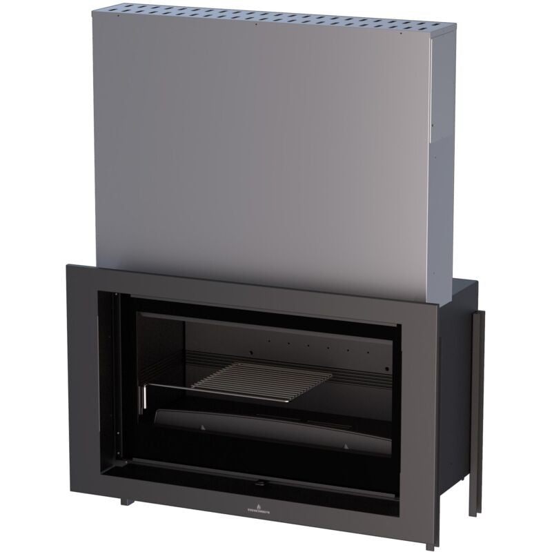 Insert à bois ventilé canalisable Bronpi Paris 90V Guillotina 14 kW Avec kit air