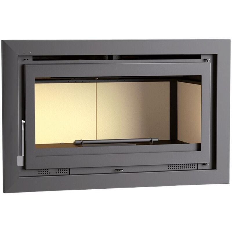 Insert à bois ventilé canalisable - firematic Mora 13.3 kW Foyer en vermiculite - Porte fonte - avec vitre sérigraphiée