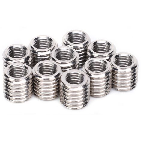 [Insert / Bague de réduction] Douilles de réparation filetées M8/M12 avec rainure, 303 inox, 12mm, 10 pièces - Conversion et restauration de threads