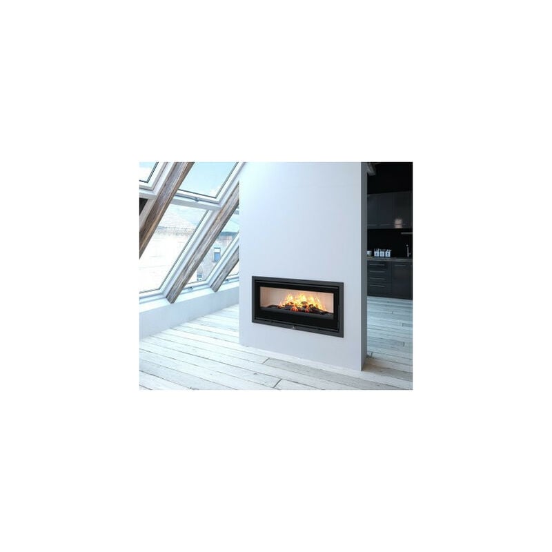 Azura Home Design - Insert cheminée à bois boma 15 kw + 2 bouches recuperateur