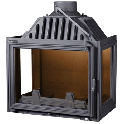 Insert cheminée Carl - noir 13kW vitre à gauche et à droite