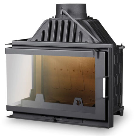 Insert cheminée Carolina noir 15kW avec vitre à gauche