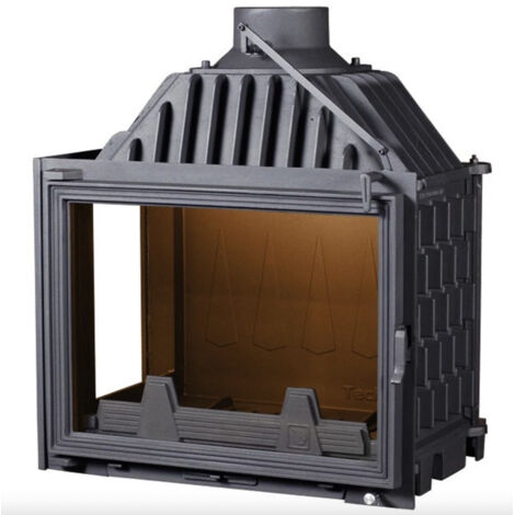 Insert cheminée Charlotte - noir 13kW vitre à gauche