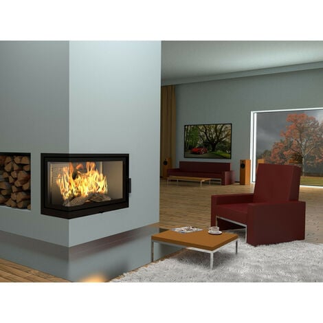 AZURA HOME DESIGN Insert cheminée d'angle LEVIO 17 kw