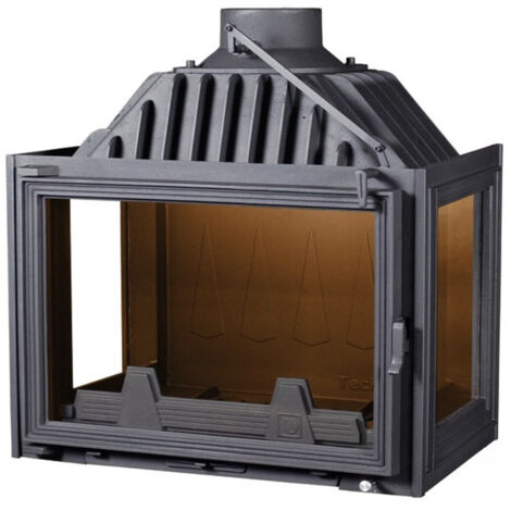 Insert cheminée Eloie - noir 15kW vitre à gauche et à droite