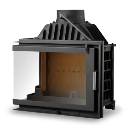 Insert cheminée Pierre - noir 13kW vitre à gauche