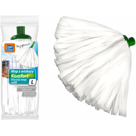 Insert de balai à franges en viscose blanche L