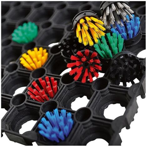 Insert de brosse ronde, jaune, pour tapis nid d'abeille