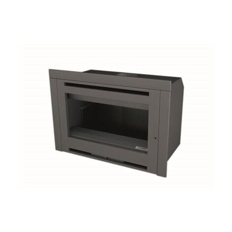 Insert de cheminée à porte vitrée finition anthracite 8 Kw