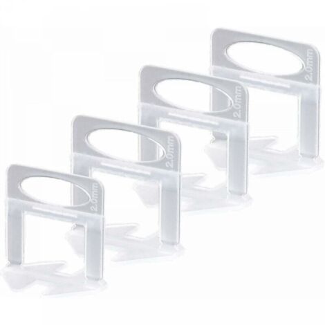Insert de niveleur de carrelage 2 mm, utilisé pour installer des carreaux de sol et de mur, adapté aux carreaux d'une épaisseur de 3 à 13 mm (200 pièces)